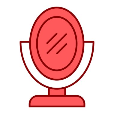 makyaj aynası ikonu. İnce çizgi çizimi. izole edilmiş ve dokunulmuş