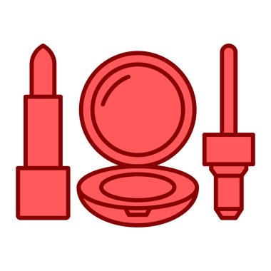 makyaj ve güzellik teması izole edilmiş tasarım vektörü çizimi