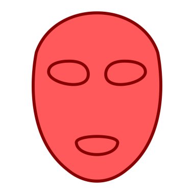 yüz maskesi simgesi. Web için kırmızı baş vektör simgelerinin özet çizimi