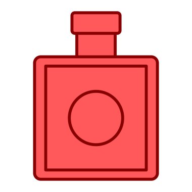 Parfüm şişesi ikonu. Web için matara vektör simgelerinin özet çizimi