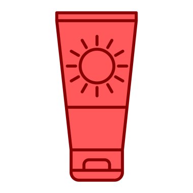 Güneş ikonu vektör çizimi içeren güneş kremi