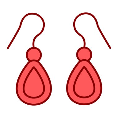 Küpe ikonu. Web için küpe vektör simgelerinin özet çizimi 