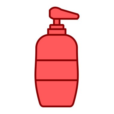 kırmızı sıvı sabun şişesi ikonu. Web için su püskürtücü vektör simgelerinin özet çizimi
