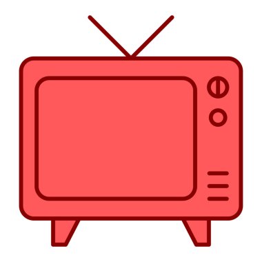 Televizyon ikonu. Web için televizyon vektör simgelerinin karikatür çizimi