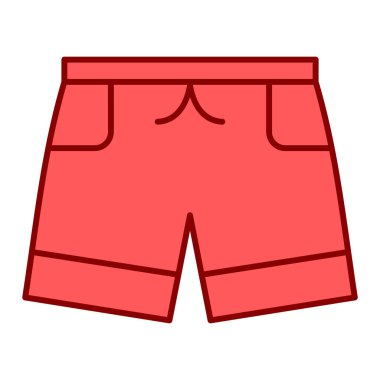 Spor şort ikonu. Beyaz arkaplanda izole edilmiş plaj yeleği vektör simgelerinin tasviri