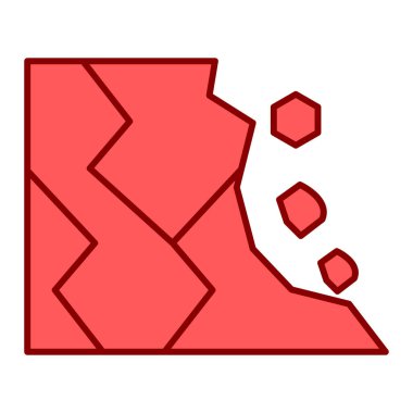 Bir yıldız ile kırmızı ve beyaz çizgi simgesinin vektör çizimi