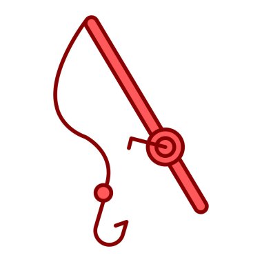 Balık kancası ikonu. Web için balık vektör simgelerinin özet çizimi