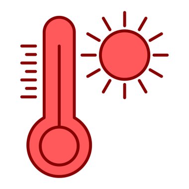 Güneş ikonu vektör illüstrasyon tasarımlı termometre