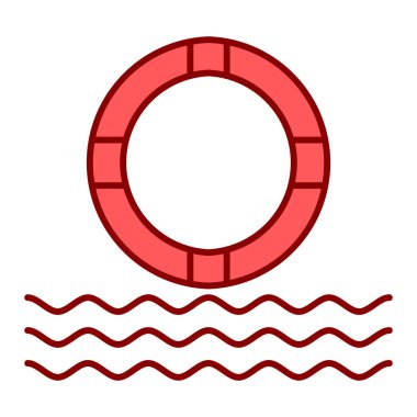 Yüzme havuzu ikonu. Web için yaşam şamandırası vektör simgelerinin özet çizimi