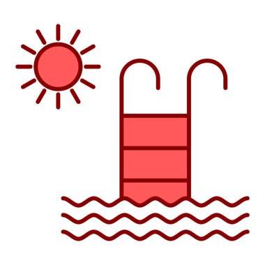 yüzme havuzu ikonu vektör illüstrasyon grafik tasarımı