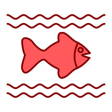 balık simgesi vektör illüstrasyonu