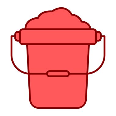 Kırmızı sulama kovası, vektör illüstrasyonu