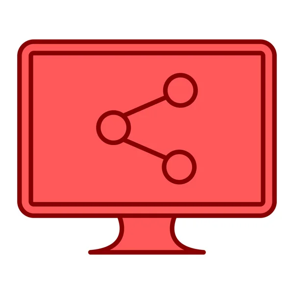 Monitor Ordenador Con Icono Red Ilustración Vectorial — Vector de stock