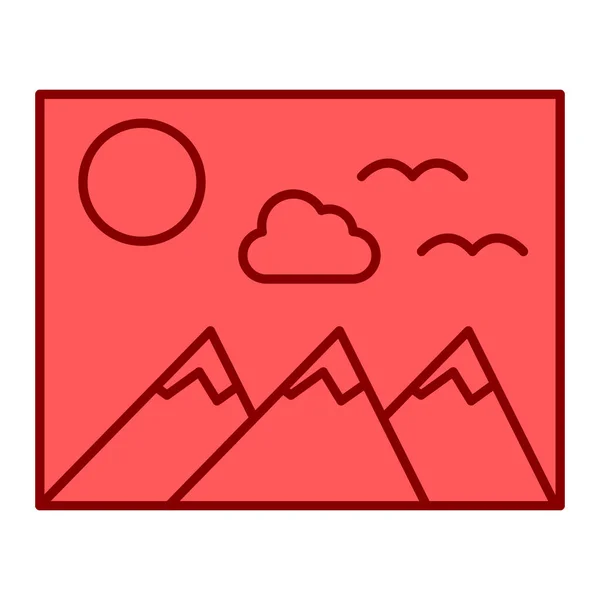 Vektor Illustration Der Landschaft Symbol — Stockvektor