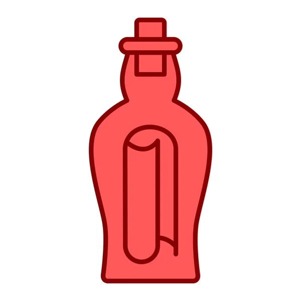 Icono Botella Con Papel Dentro Icono Vector Ilustración Simple Para — Archivo Imágenes Vectoriales