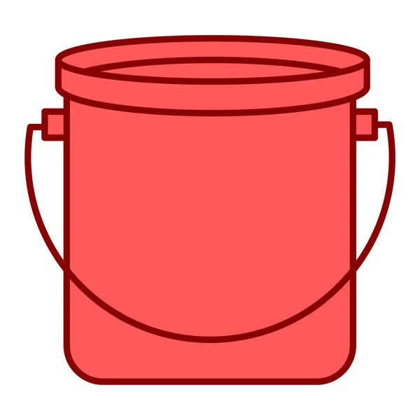 Rode Lijn Gieter Met Deksel Pictogram Witte Achtergrond Vector Illustratie — Stockvector