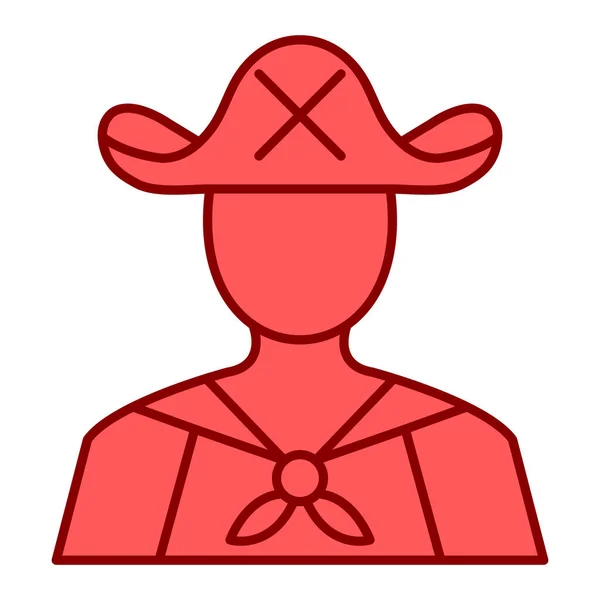 Farmer Hat Helmet Icon Outline Cowboy Vector Illustration — 스톡 벡터