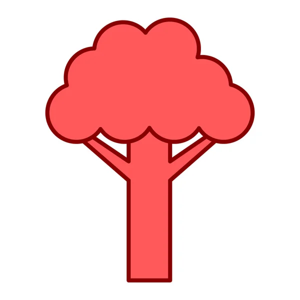 Czerwone Drzewo Ilustracja Wektor Białym Tle — Wektor stockowy