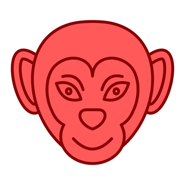 可爱的猴子脸 有眼睛 病媒图解 — 图库矢量图片
