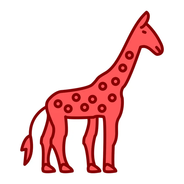 Žirafa Ikona Kresleném Stylu Izolované Bílém Pozadí — Stockový vektor
