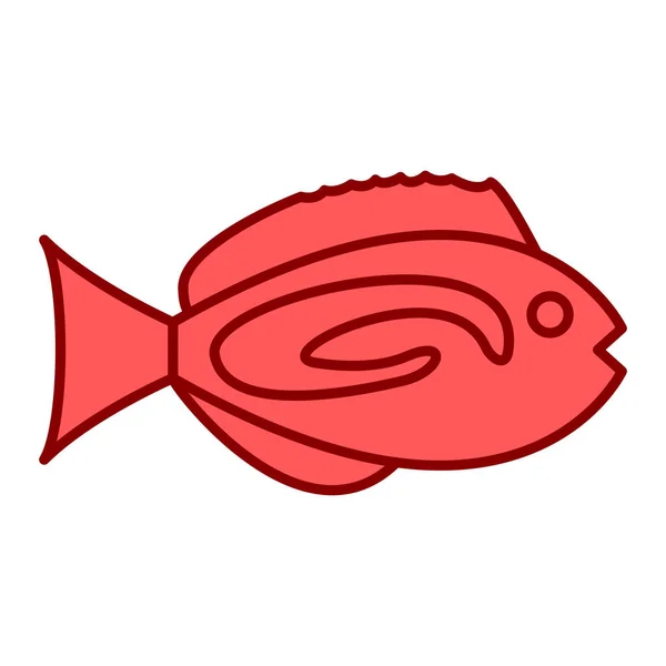 Red Fish Icon Cartoon Sea Food Vector Illustration Web Design — Stock Vector