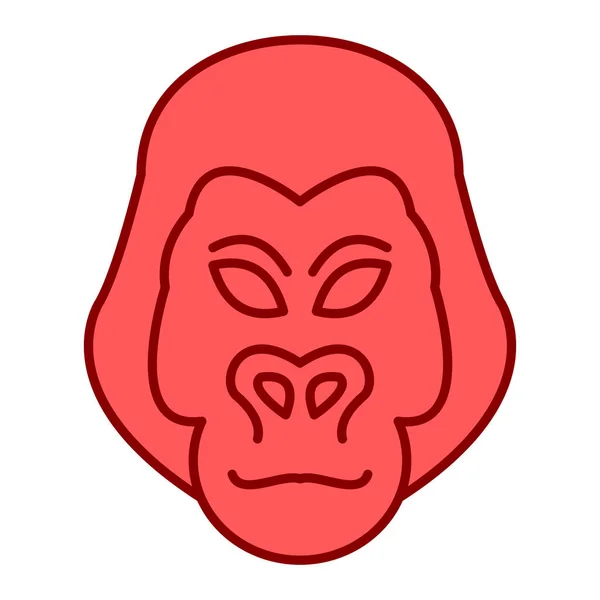 大猩猩脸 网络图标简单图解 — 图库矢量图片