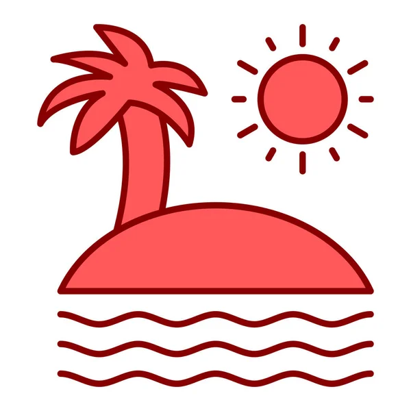Verano Playa Icono Vector Ilustración — Archivo Imágenes Vectoriales
