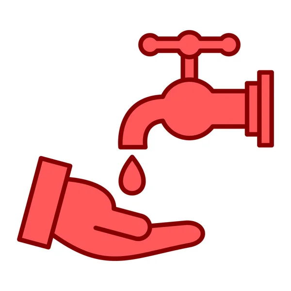 Agua Grifo Icono Vector Tubería Mano Ilustración Símbolo Contorno Aislado — Vector de stock