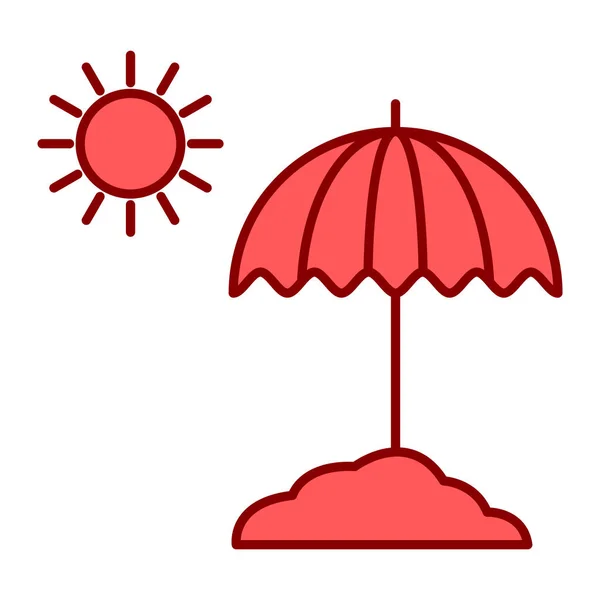 Sun Umbrella Parasol Icon Vector Illustration — Stock Vector