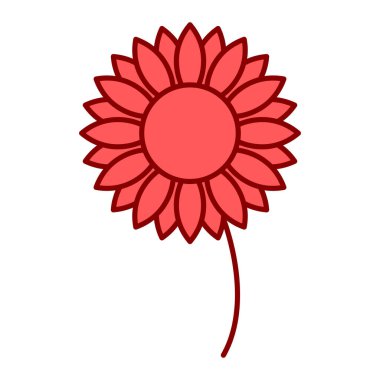 Beyaz arkaplan üzerinde çiçek simgesi, vektör illüstrasyonu