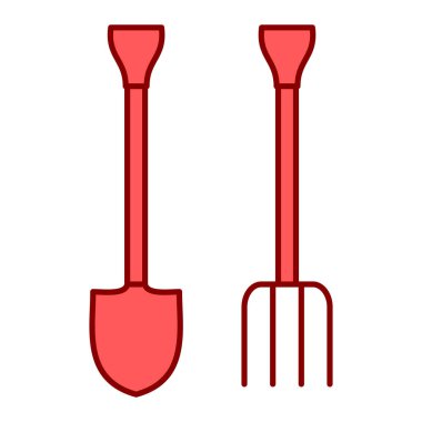 Bahçe aletleri simge vektör illüstrasyon izole