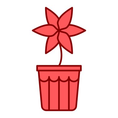 Ot vektör çiziminde sevimli bir çiçek