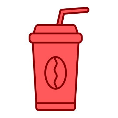 Kahve fincanı ikonu. Ana hatlarıyla sıcak içecek vektör çizimi. beyaz arkaplanda izole