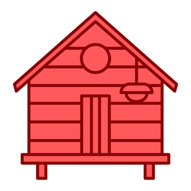 ahır ve kuş evi vektör çizim tasarımı olan ev