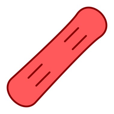 Beyaz arkaplanda kırmızı yama simgesi