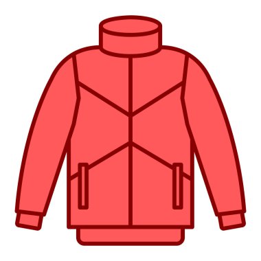 Kışlık ceket ikonu. ağ için kıyafet vektör sembolü çizimi