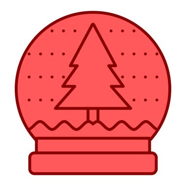 Kar ikonu vektör illüstrasyon tasarımlı Noel ağacı