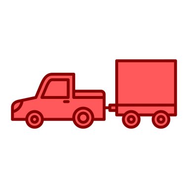 kamyon simgesi, dağıtım konsepti vektör çizimi
