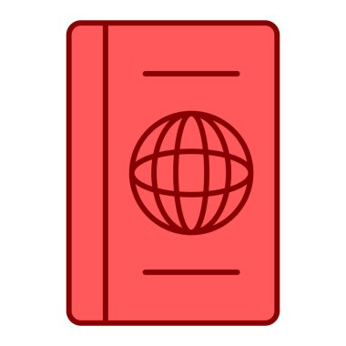 Pasaport ikonu vektör illüstrasyonu