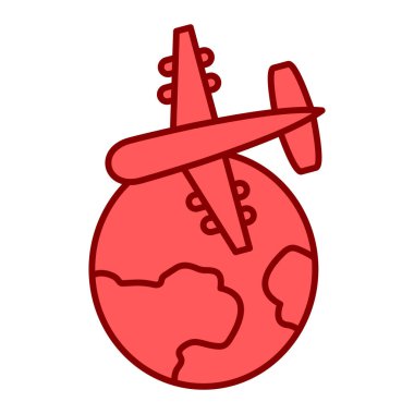 Beyaz arkaplanda izole edilmiş küreye sahip uçak