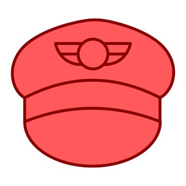 pilot şapkası, web simgesi basit illüstrasyon
