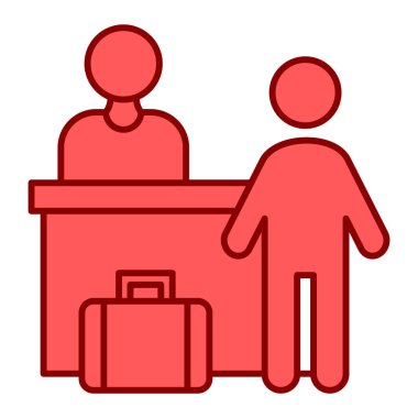 Valizli bir kadın ve erkeğin vektör çizimi