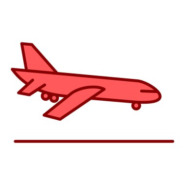 Uçak ikonu. Web için düzlem vektör simgelerinin düz çizimi