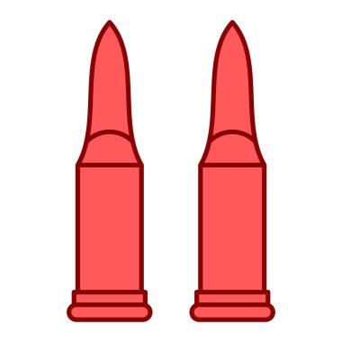 Beyaz arka planda karikatür tarzında izole edilmiş kurşun ikonu. Ordu sembolü