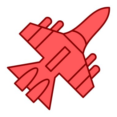 Uçak ikonu. Ağ için roket vektör simgelerinin özet çizimi