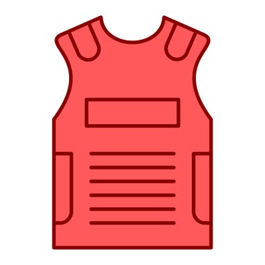 Kırmızı kurşun geçirmez yeleğin vektör çizimi