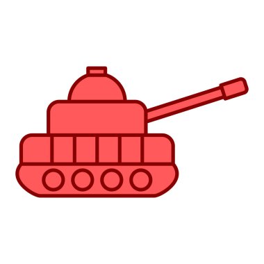 Tank, simge ve vektör çizimi beyaz arkaplanda izole edildi