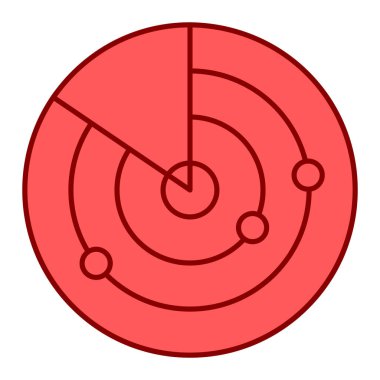 Radar, hedef, daire, çizgi simgesi. vektör illüstrasyonu