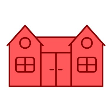 Ev binası ikonu. Web için ev vektör simgelerinin özet çizimi
