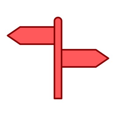 Beyaz arkaplandaki kırmızı işaret direğinin vektör illüstrasyonu